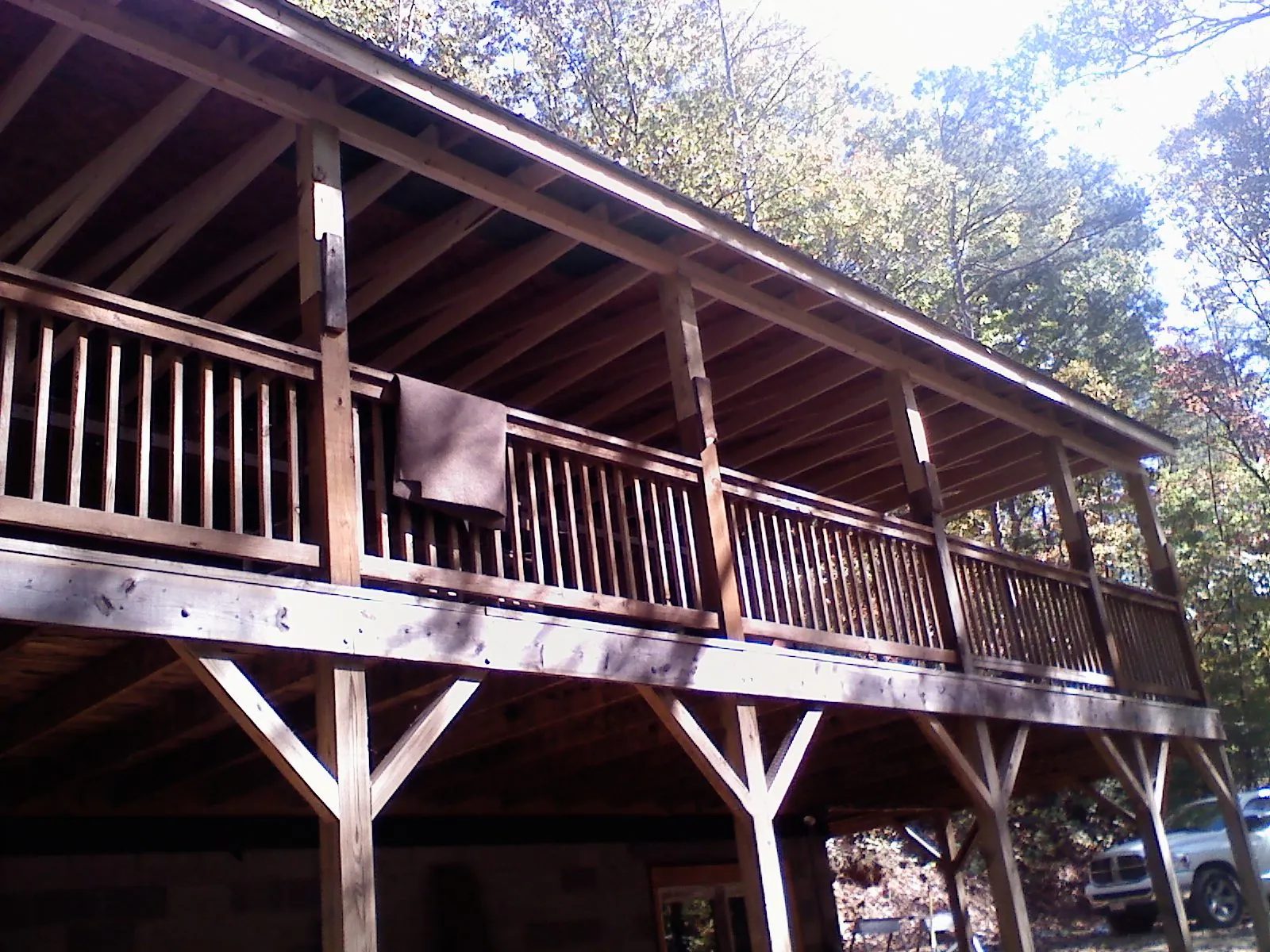 Timber framing under a new elevated porch and deck — Roof Leak Repair in Laverne by Roofing Brothers